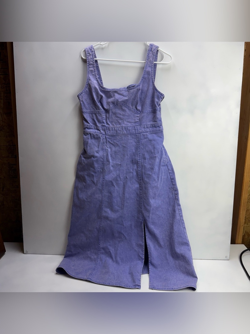 Future Collective Women’s Purple Denim Midi Dress with Slit